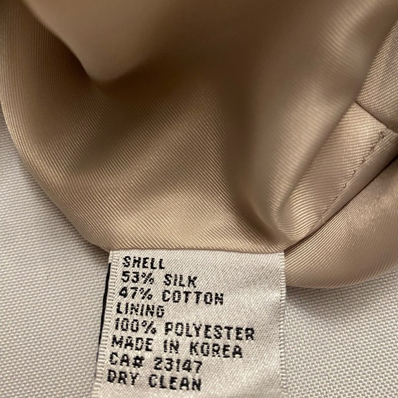 TALBOTS Womens Blazer SZ 10 Light Cream/Ivory Safari Style Lightweight - Picture 7 of 14